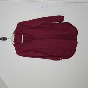 CP Shades Cotton V Neck Red Oversized Dress Size XS